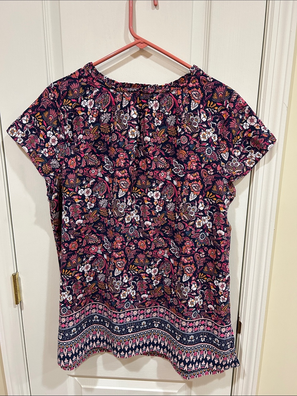 Liz Claiborne Linen Cotton Paisley Top - Picture 4 of 7